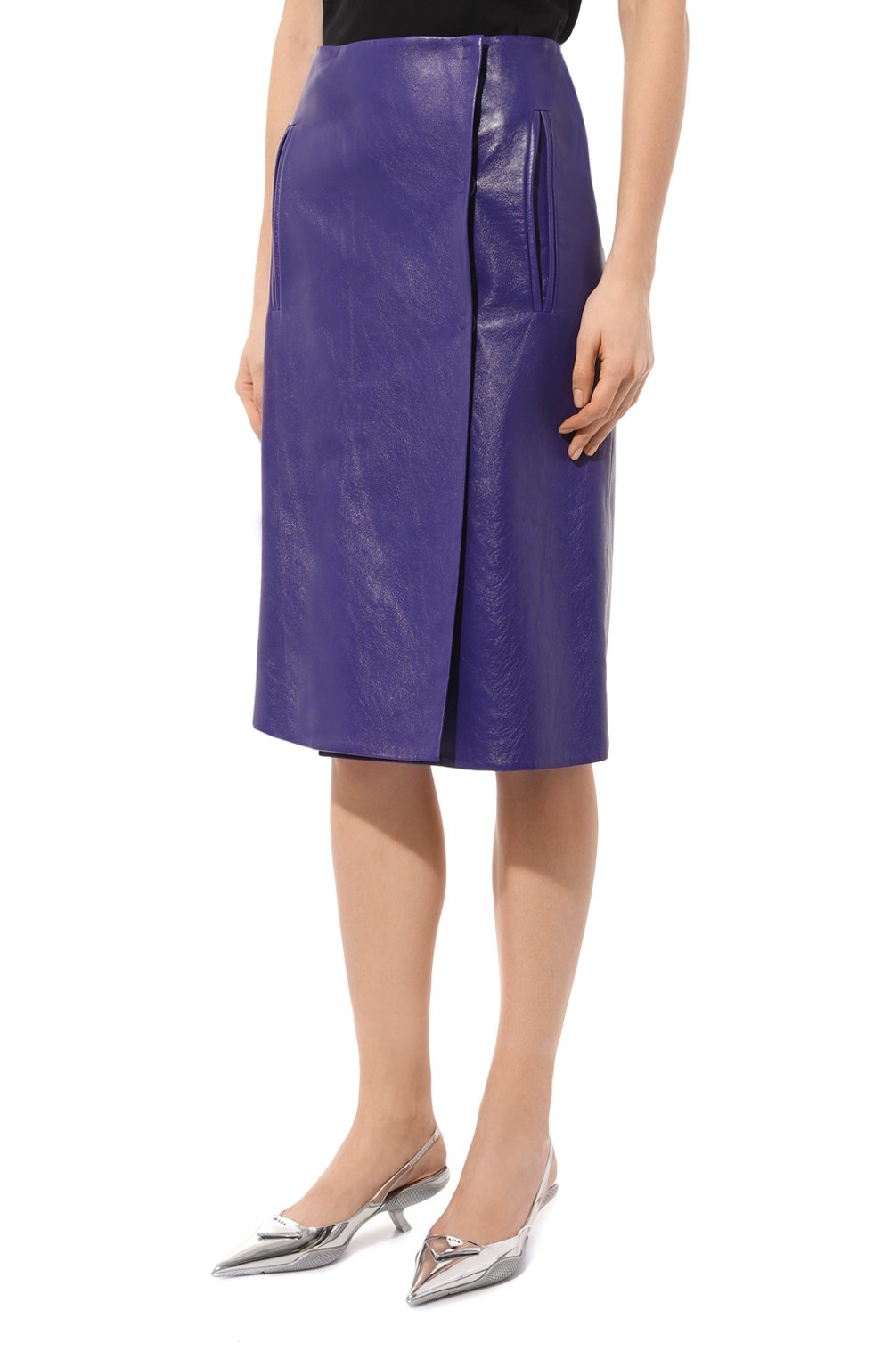 Кожаная юбка PRADA, арт. 51807-1ZFE-F0570, фото 3