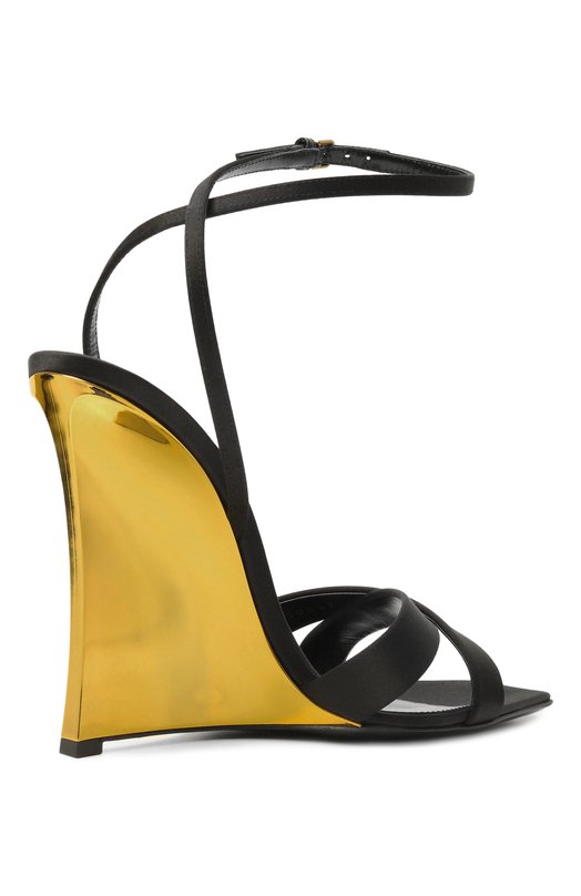 Атласные босоножки Lydia 100 Saint Laurent 830287/9QNA0 Чёрный  830287/9QNA0 Фото 5