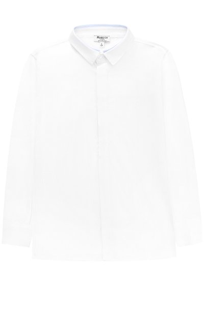 Однотонная рубашка прямого кроя из хлопка ALETTA, арт. AM777413ML/4A-8A, фото 1