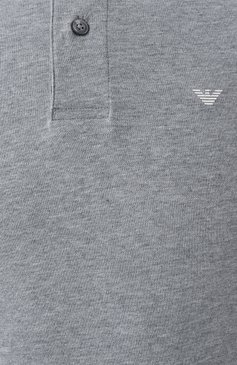 Мужское хлопковое поло EMPORIO ARMANI серого цвета, арт. 8N1FB4/1JPTZ | Фото 6 (Длина (для топов): Стандартные; Рукава: Короткие; Стили: Кэжуэл; Принт: Без принта; Застежка: Пуговицы; Материал внешний: Хлопок; Кросс-КТ: Джерси; Мужское Кросс-КТ: Футболка-одежда)