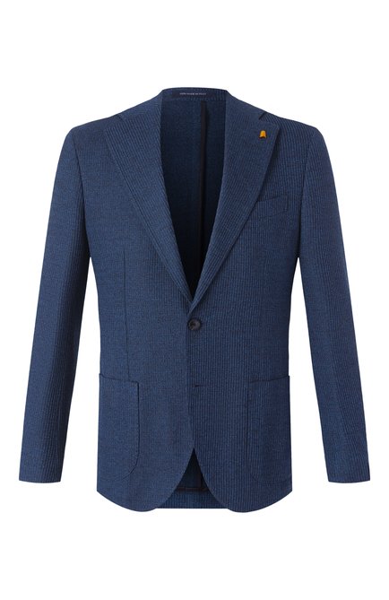 Мужской пиджак изо льна и хлопка SARTORIA LATORRE темно-синего цвета, арт. JEF74/JH194 | Фото 1 (Материал сплава: Проставлено; Рукава: Длинные; Длина (для топов): Стандартные; Материал внешний: Лен; Драгоценные камни: Проставлено)