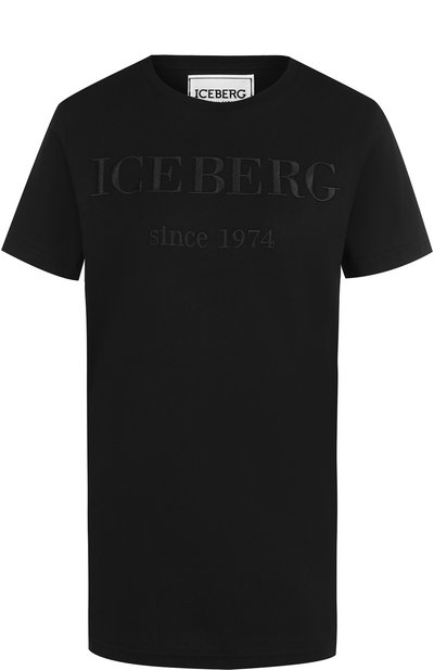 Женская хлопковая футболка с круглым вырезом и логотипом бренда ICEBERG, арт. 18I I2P0/F09A/6301