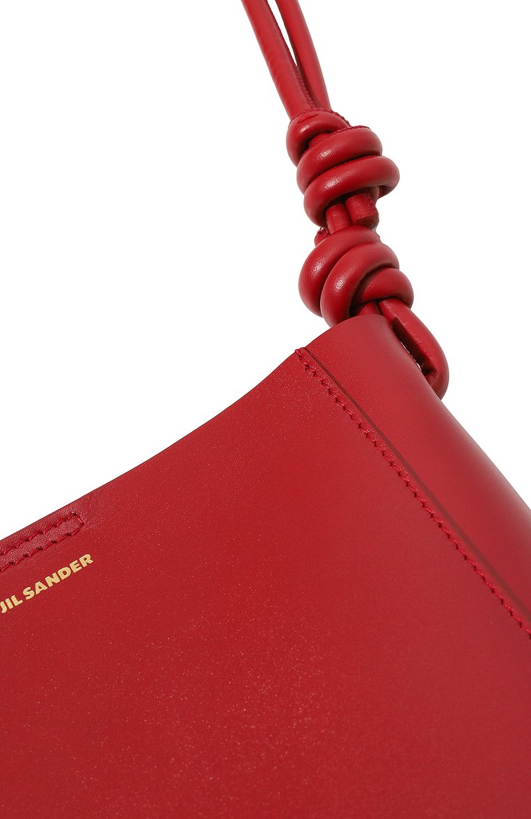 Женская сумка giro JIL SANDER бордового цвета, арт. J07WG0002/P5864 | Фото 3 (Размер: mini; Ремень/цепочка: На ремешке; Материал: Натуральная кожа; Сумки-технические: Сумки через плечо)