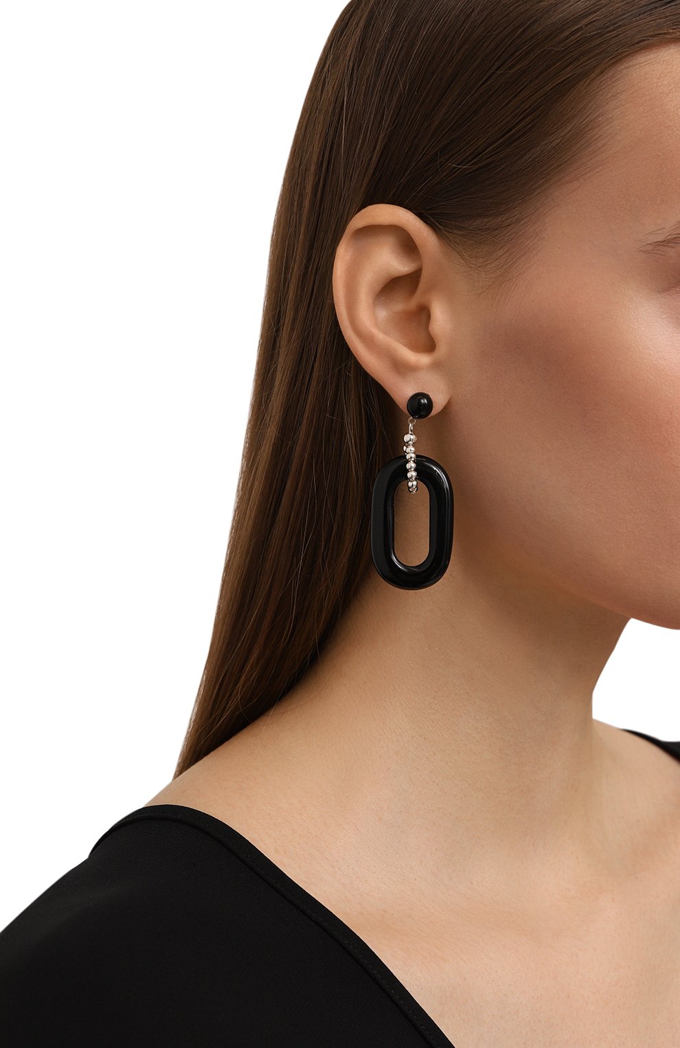 Серьги VIEN черного цвета по цене 21900 руб., арт. 2424-192, фото 2 Серьги VIEN, арт. 2424-192, фото 2