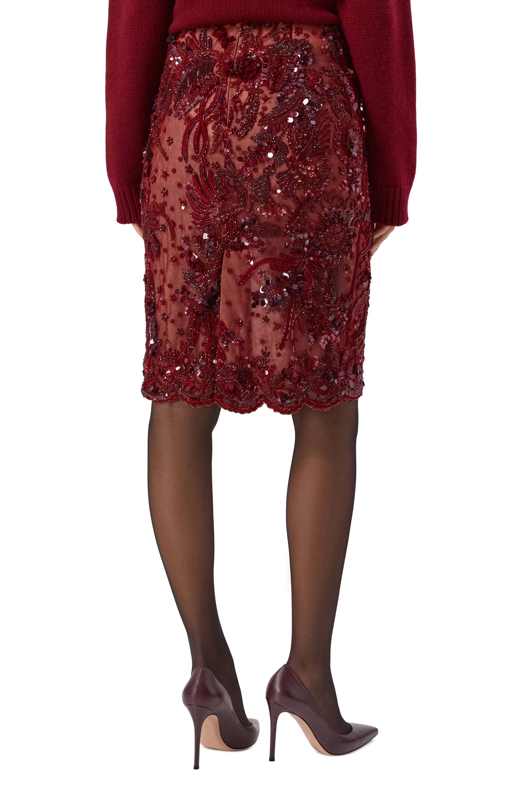 Юбка с отделкой пайетками ELIE SAAB, арт. SK225NF25/BE044, фото 4