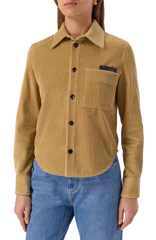 Хлопковая рубашка Bottega Veneta 845556/V4CY0 Бежевый  845556/V4CY0 Фото 3