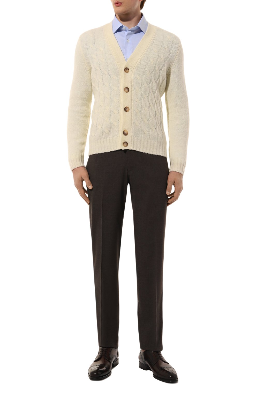 Шерстяной кардиган ANDREA CAMPAGNA кремового цвета по цене 58750 руб., арт. 13134/24013, фото 2 Шерстяной кардиган ANDREA CAMPAGNA, арт. 13134/24013, фото 2