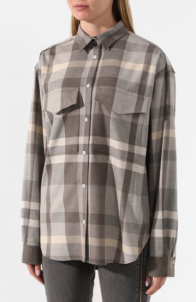 Рубашка TOTEME бежевого цвета по цене 28200 руб., арт. N0VELLA FLANELL 194-745-701, фото 3 Рубашка TOTEME, арт. N0VELLA FLANELL 194-745-701, фото 3