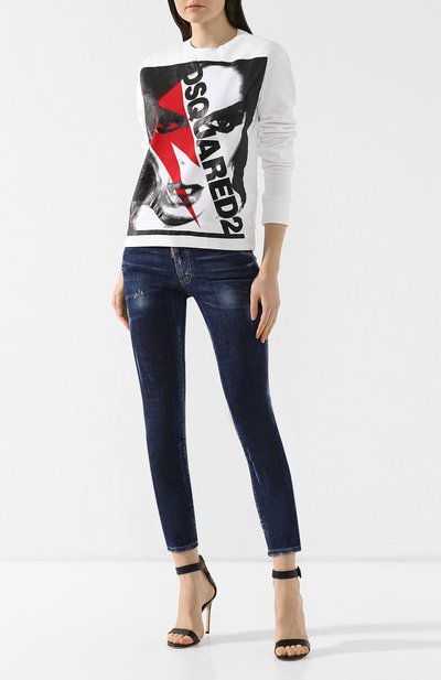 Хлопковый пуловер DSQUARED2 разноцветного цвета по цене 23250 руб., арт. S75GU0192/S25305, фото 2 Хлопковый пуловер DSQUARED2, арт. S75GU0192/S25305, фото 2