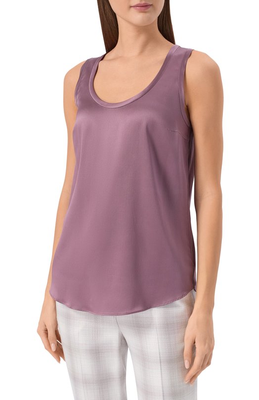 Атласный топ Brunello Cucinelli M0C59E0600 Фиолетовый  M0C59E0600 Фото 3