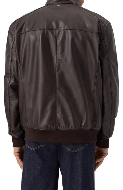 Кожаный бомбер WINDSOR темно-коричневого цвета по цене 99500 руб., арт. B0RELL03-L/1300145/62, фото 4 Кожаный бомбер WINDSOR, арт. B0RELL03-L/1300145/62, фото 4