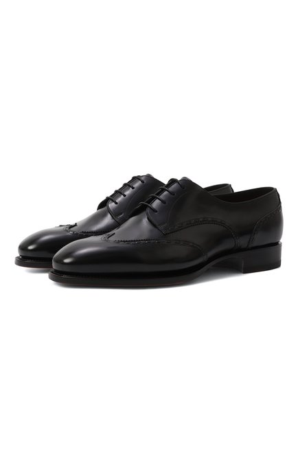 Мужские кожаные дерби SANTONI черного цвета, арт. MCAG19038MC3HVVD | Фото 1 (Материал внутренний: Натуральная кожа; Материал сплава: Проставлено; Нос: Не проставлено; Материал внешний: Натуральная кожа)