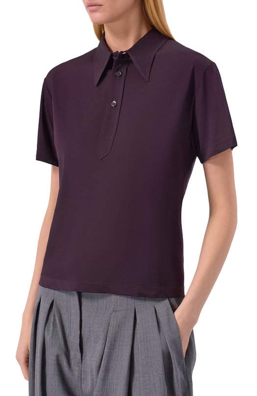 Поло из вискозы Maison Margiela S51GL0062/M20134 Фиолетовый  S51GL0062/M20134 Фото 3