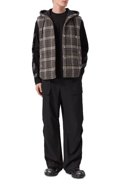 Хлопковый жилет OFF-WHITE темно-серого цвета по цене 95800 руб., арт. 0MGA22BF25FAB001, фото 2 Хлопковый жилет OFF-WHITE, арт. 0MGA22BF25FAB001, фото 2