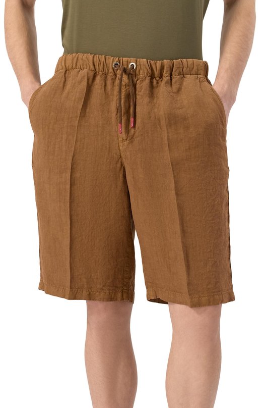 Льняные шорты Kiton UPKN024K0371102 Коричневый  UPKN024K0371102 Фото 3