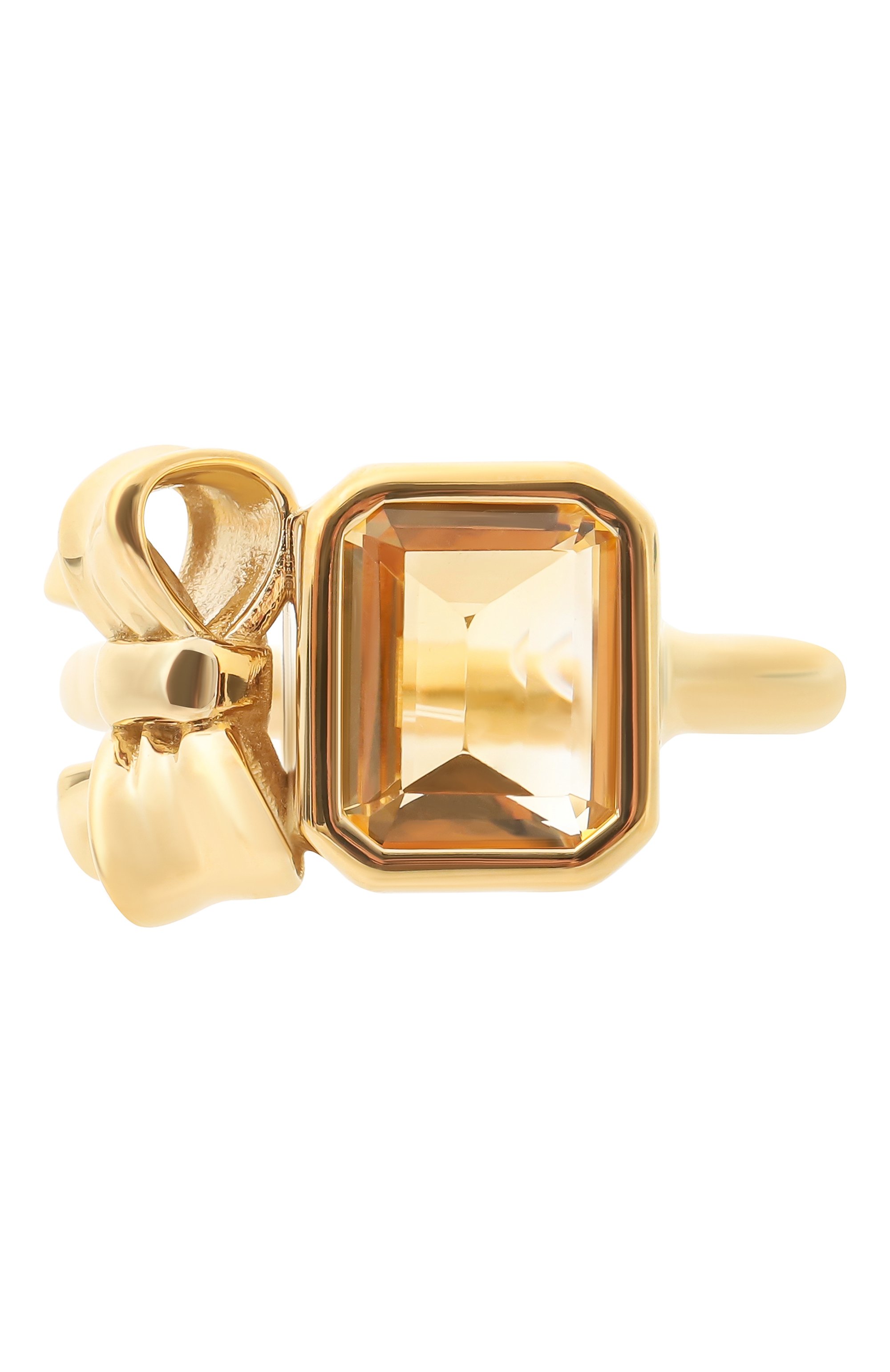 Кольцо с бантом и цитрином MOONKA золотого цвета по цене 29000 руб., арт. BW-925YG-RG00-CTR, фото 1 Кольцо с бантом и цитрином MOONKA, арт. BW-925YG-RG00-CTR, фото 1