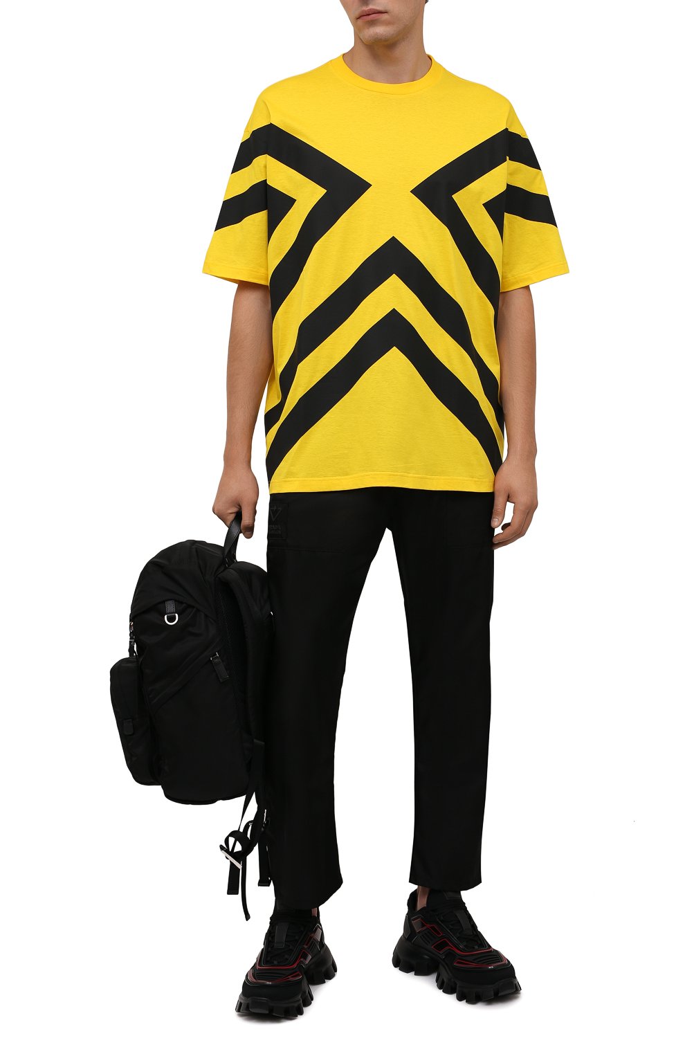 Хлопковая футболка PRADA, арт. UJN741-1ZWB-F0AG4-211, фото 2