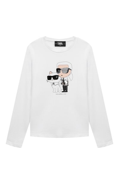 Хлопковый лонгслив KARL LAGERFELD KIDS, арт. Z30209