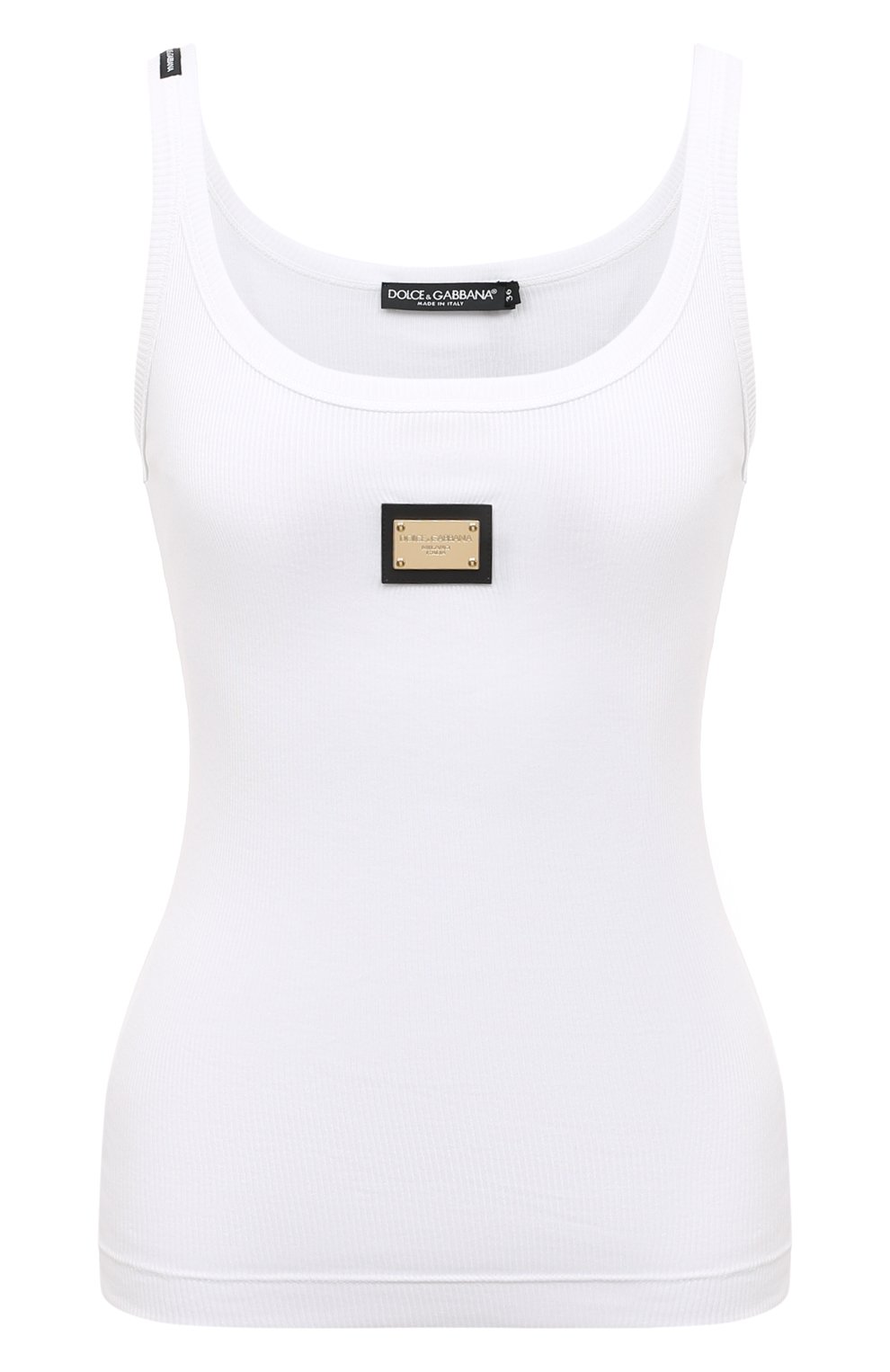 Хлопковая майка DOLCE & GABBANA белого цвета по цене 62250 руб., арт. F8U31T/FU7AV, фото 1 Хлопковая майка DOLCE & GABBANA, арт. F8U31T/FU7AV, фото 1