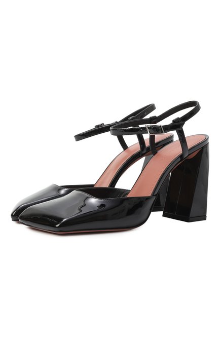 Женские кожаные туфли charlotte AMINA MUADDI черного цвета, арт. CHARL0TTE PUMP/PATENT | Фото 1 (Материал внешний: Натуральная кожа; Автоматизация ТО: Проставлено; Подошва: Плоская; Автоматизация состава: Проставлено; Материал внутренний: Натуральная кожа; Каблук высота: Высокий)