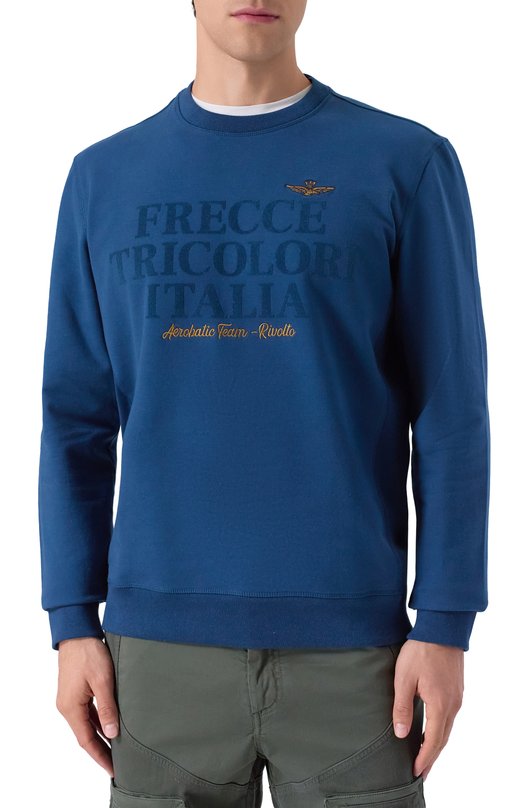 Хлопковый свитшот Aeronautica Militare FE2056UF00662 Синий  FE2056UF00662 Фото 3