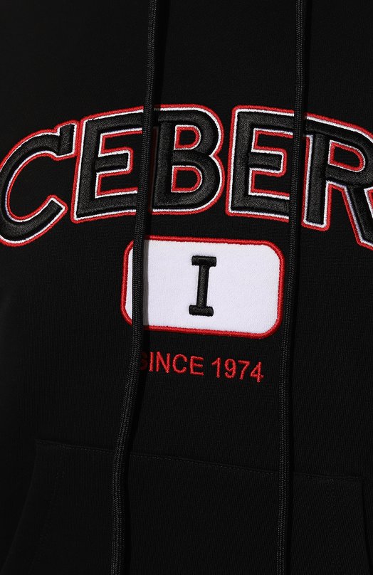 Хлопковое худи Iceberg E021/6300 Чёрный  E021/6300 Фото 5