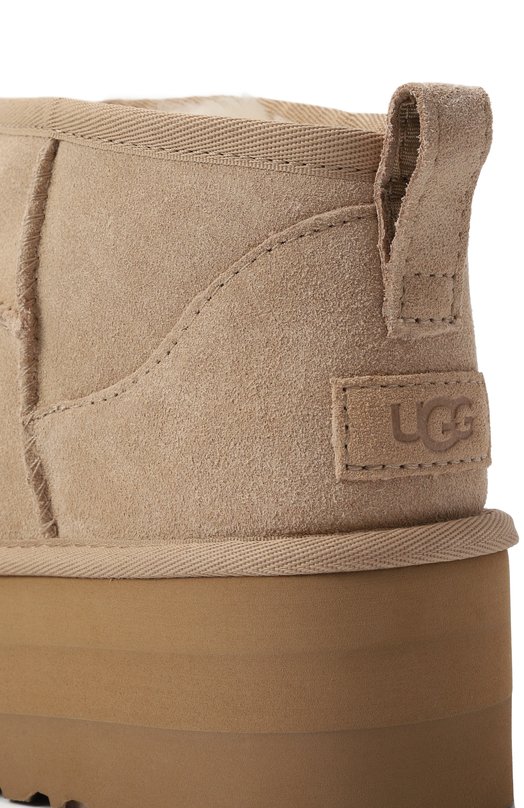 Замшевые полусапоги Classic Ultra Mini Platform UGG 1135092 Бежевый  1135092 Фото 7