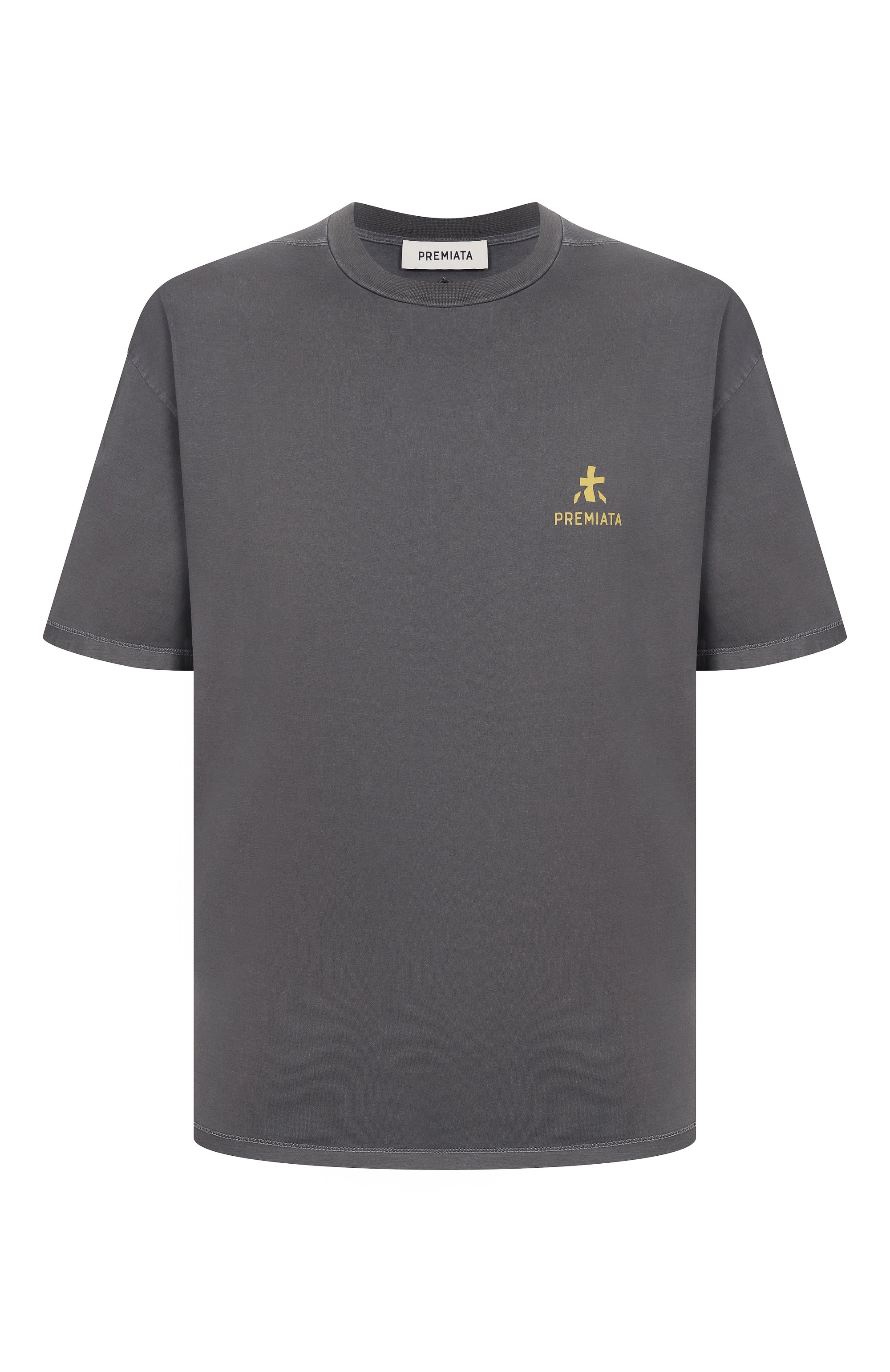 Хлопковая футболка PREMIATA темно-серого цвета по цене 14550 руб., арт. PA1050F0, фото 1 Хлопковая футболка PREMIATA, арт. PA1050F0, фото 1