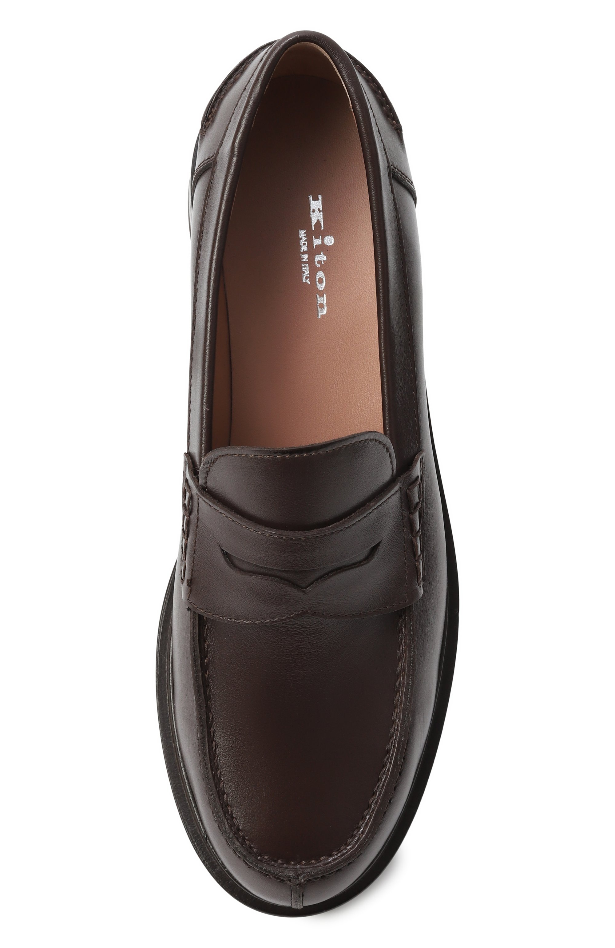 Кожаные лоферы KITON, арт. D60806N0102410, фото 6