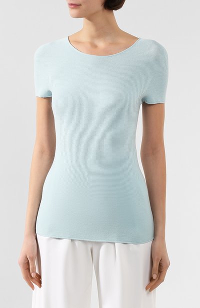 Топ GIORGIO ARMANI бирюзового цвета по цене 54200 руб., арт. 3YAM32/AM05Z, фото 3 Топ GIORGIO ARMANI, арт. 3YAM32/AM05Z, фото 3