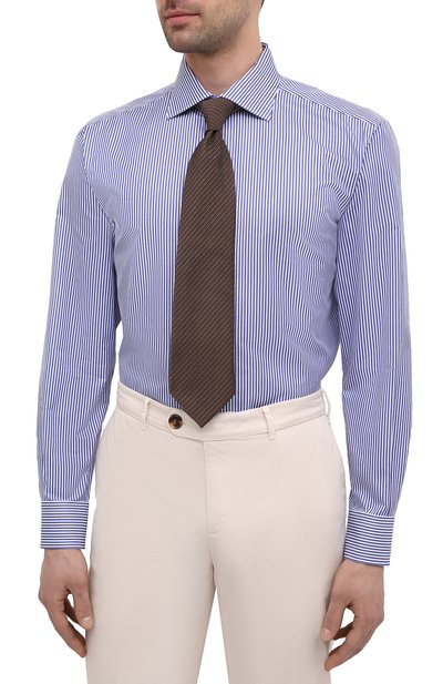 Хлопковая сорочка BRIONI синего цвета по цене 59350 руб., арт. RCA10N/P004T, фото 4 Хлопковая сорочка BRIONI, арт. RCA10N/P004T, фото 4