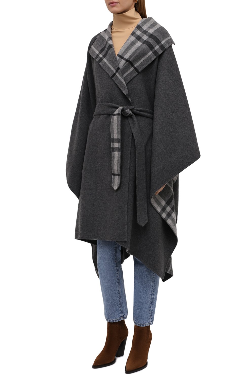 Накидка из шерсти и кашемира langport BURBERRY, арт. 8044579, фото 3