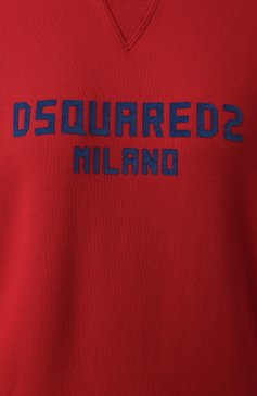 Женский хлопковый свитшот DSQUARED2 красного цвета, арт. S75GU0567/D25015 | Фото 6 (Материал сплава: Проставлено; Драгоценные камни: Проставлено; Длина (для топов): Стандартные; Рукава: Длинные; Стили: Спорт-шик; Материал внешний: Хлопок)