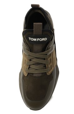 Мужские комбинированные кроссовки jago TOM FORD хаки цвета, арт. J1212T/T0F010 | Фото 6 (Материал внешний: Текстиль; Материал внутренний: Текстиль; Драгоценные камни: Проставлено; Подошва: Массивная; Материал сплава: Проставлено; Стили: Классический; Материал утеплителя: Без утеплител�я)