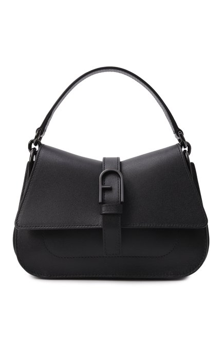 Женская сумка furla flow FURLA черного цвета, арт. WB01032/BX2045 | Фото 1 (Материал сплава: Проставлено; Материал: Натуральная кожа; Драгоценные камни: Проставлено; Размер: mini; Ремень/цепочка: На ремешке)