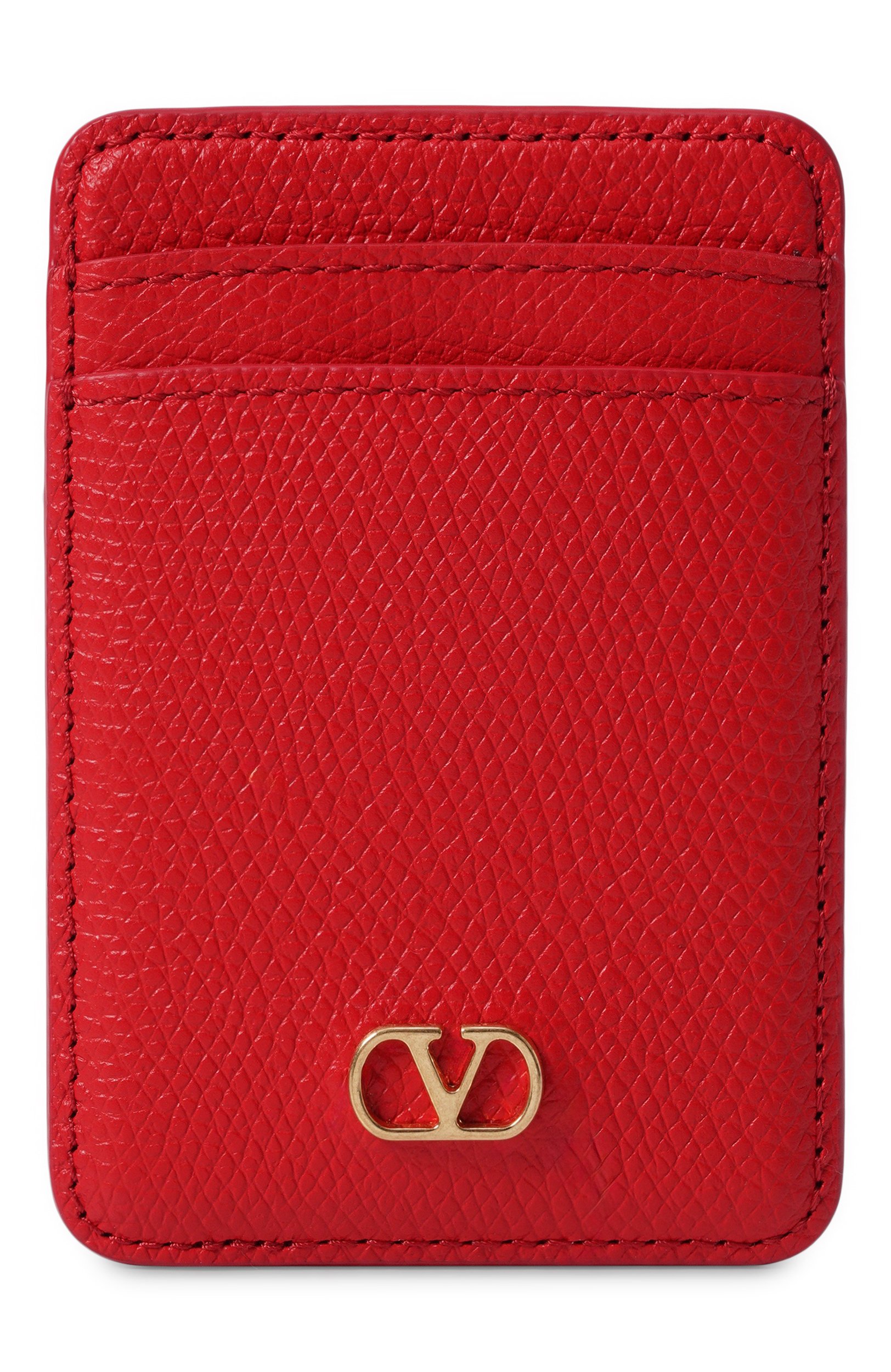 Кожаный футляр для кредитных карт VALENTINO красного цвета по цене 46200 руб., арт. 9W0P0BD4/ZFB, фото 1 Кожаный футляр для кредитных карт VALENTINO, арт. 9W0P0BD4/ZFB, фото 1