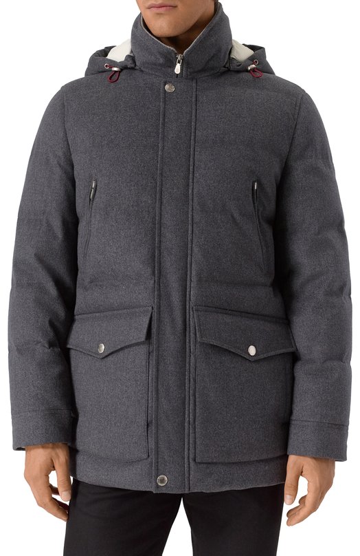 Шерстяной пуховик Brunello Cucinelli MM4701823 Серый  MM4701823 Фото 3