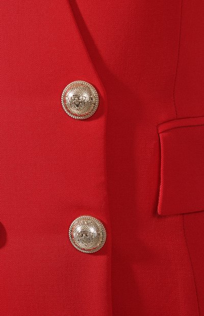 Шерстяное платье BALMAIN красного цвета по цене 238500 руб., арт. SF16144/W034, фото 5 Шерстяное платье BALMAIN, арт. SF16144/W034, фото 5