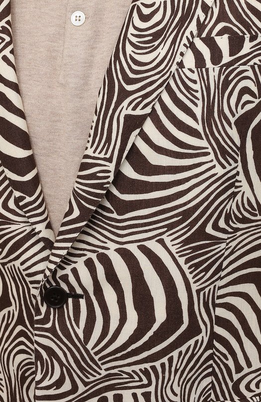 Льняной пиджак Ralph Lauren Коричневый, фото 5