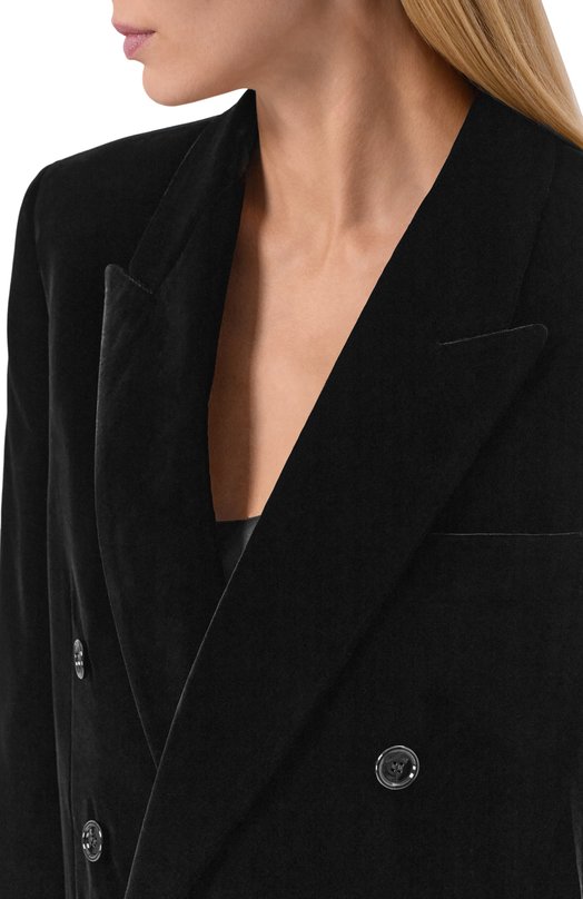 Бархатный жакет Saint Laurent 842990/Y525R Чёрный  842990/Y525R Фото 5
