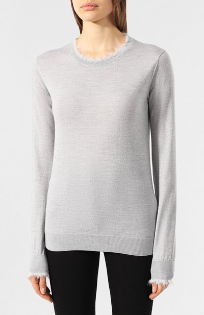 Шерстяной пуловер ACNE STUDIOS серого цвета по цене 25100 руб., арт. A60121, фото 3 Шерстяной пуловер ACNE STUDIOS, арт. A60121, фото 3
