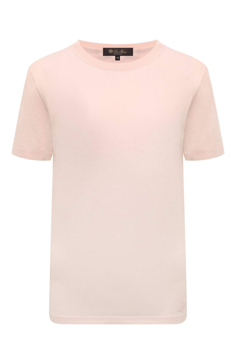 Хлопковая футболка LORO PIANA светло-розового цвета по цене 106500 руб., арт. FAM7984, фото 1 Хлопковая футболка LORO PIANA, арт. FAM7984, фото 1
