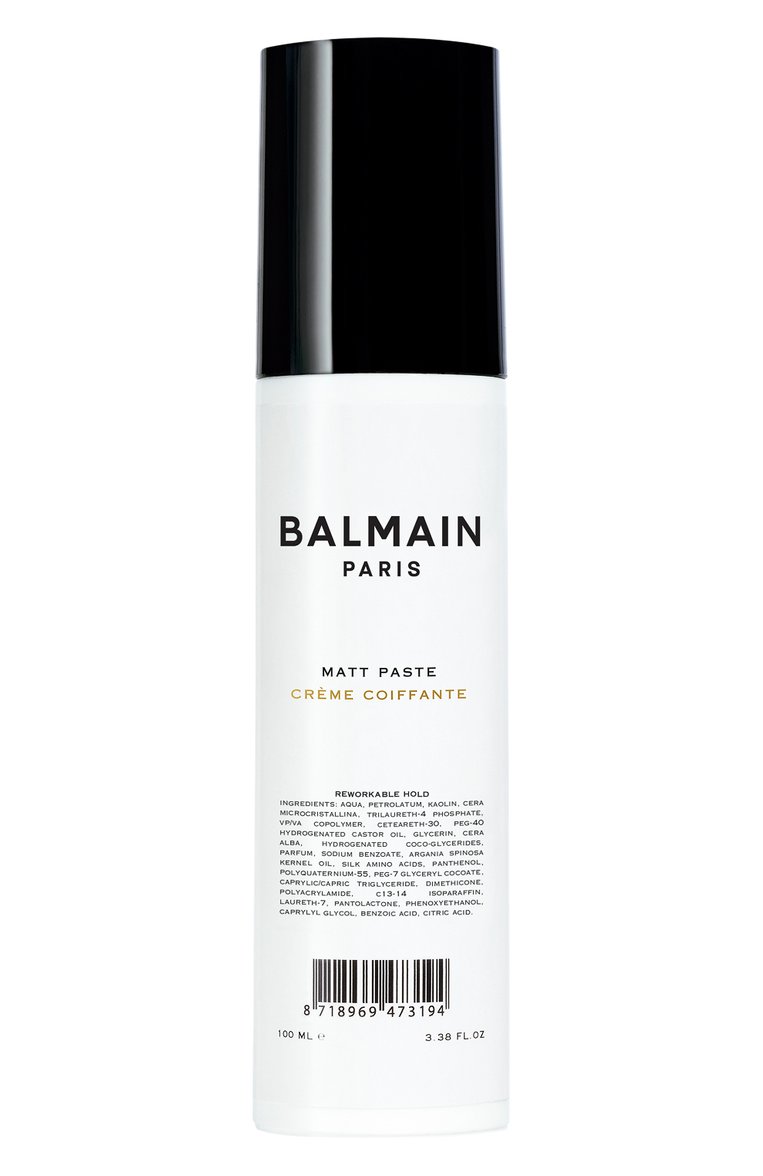 Матирующая паста (100ml) BALMAIN HAIR COUTURE бесцветного цвета, арт. 8718969473194 | Фото 1 (Тип продукта: Пасты; Материал внутренний: Не назначено; Региональные ограничения белый список (Axapta Mercury): Не проставлено; Назначение: Для волос; Нос: Не проставлено; Статус проверки: Проверена категория)