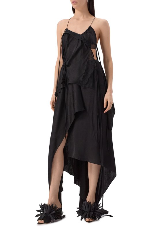 Топ из вискозы и шелка Ann Demeulemeester B0012832/FA611 Чёрный  B0012832/FA611 Фото 3