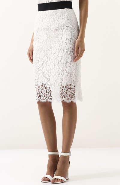Кружевная юбка-миди с широким поясом DOLCE & GABBANA, арт. F4A2PT/HLMCL, фото 3