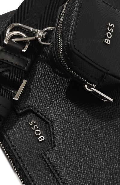 Кожаная сумка BOSS черного цвета по цене 39200 руб., арт. 50512102, фото 3 Кожаная сумка BOSS, арт. 50512102, фото 3