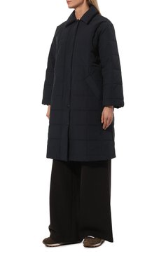 Женская утепленная куртка A.P.C. темно-синего цвета, арт. C0EZV-F01511 | Фото 3 (Кросс-КТ: Куртка, Утепленный; Рукава: Длинные; Длина (верхняя одежда): До колена; Материал внешний: Синтетический материал, Хлопок; Материал сплава: Проставлено; Материал подклада: Синтетический материал; Драгоценные камни: Проставлено; Стили: Кэжуэл)
