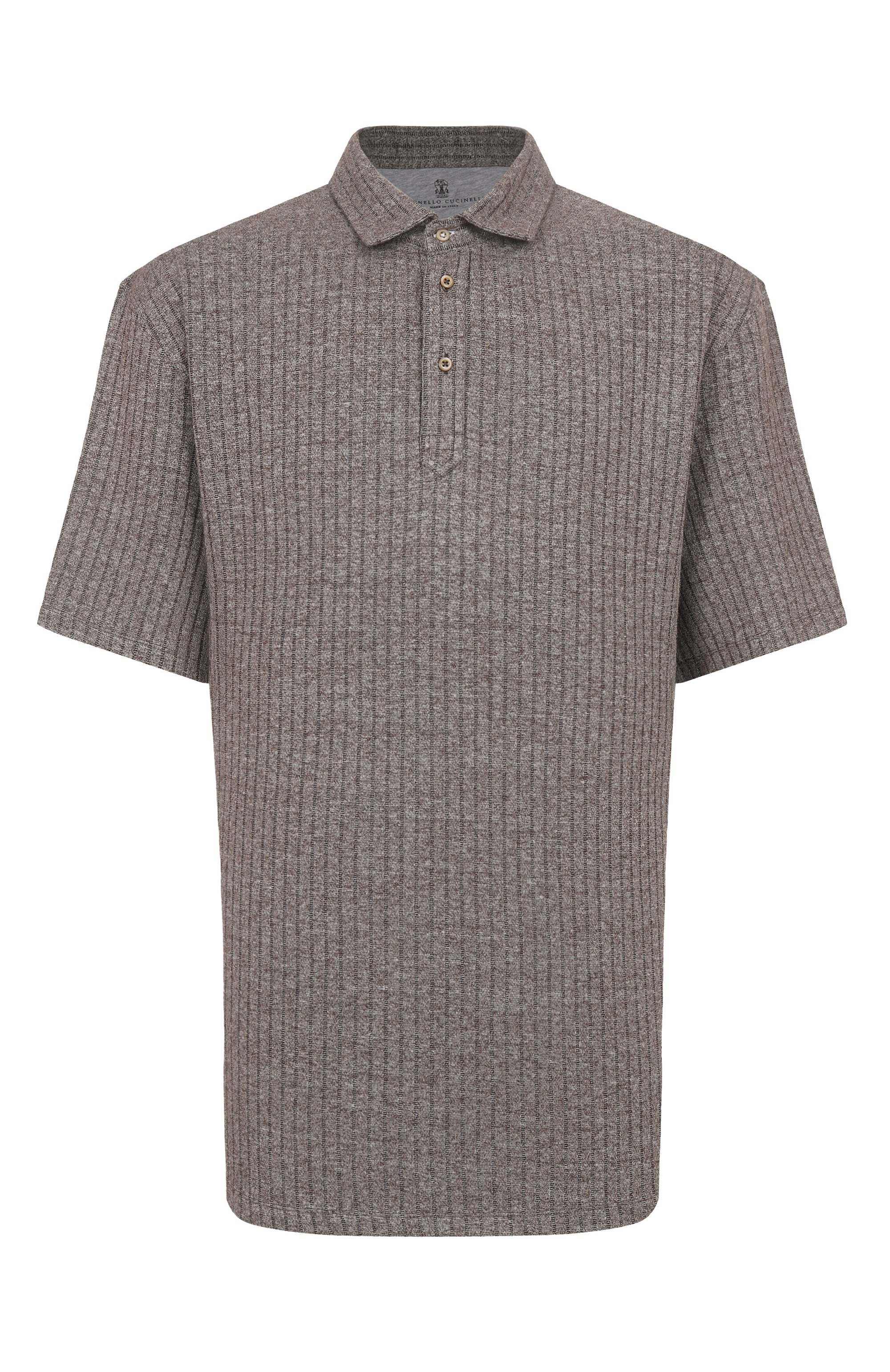 Поло изо льна и хлопка BRUNELLO CUCINELLI, арт. MW8653936W, фото 1