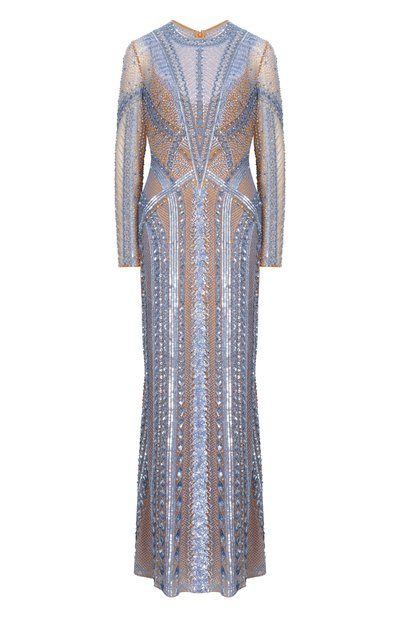 Женское платье с отделкой стразами и бисером ELIE SAAB, арт. D1066NR26/BE067