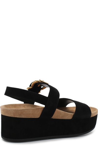 Замшевые босоножки на платформе PRADA, арт. 1XZ658-XVD-F0002-40, фото 4